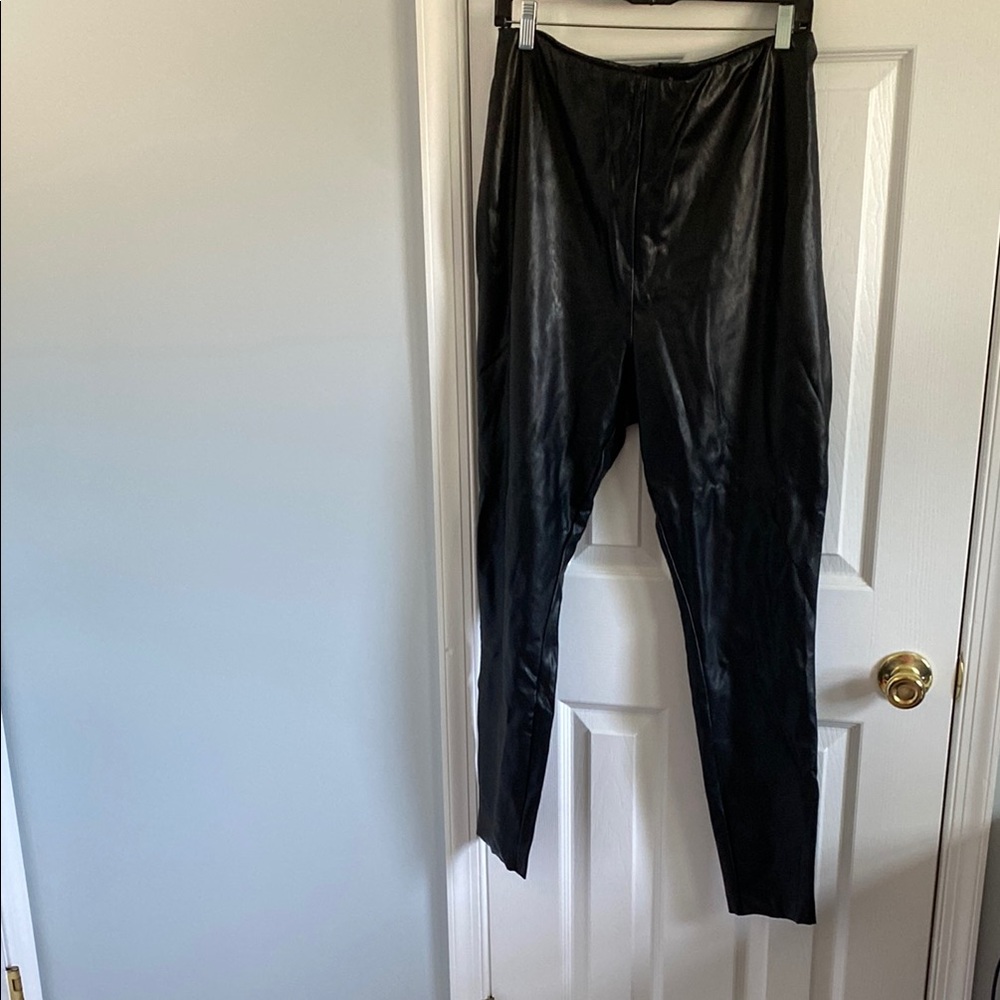 Commando Black Faux Leather Pull On Leggings Plus Size 3X